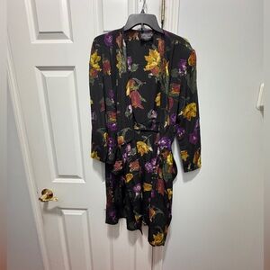 Yeohlee Black and Yellow Long Sleeve V-Neck size m wrap dress